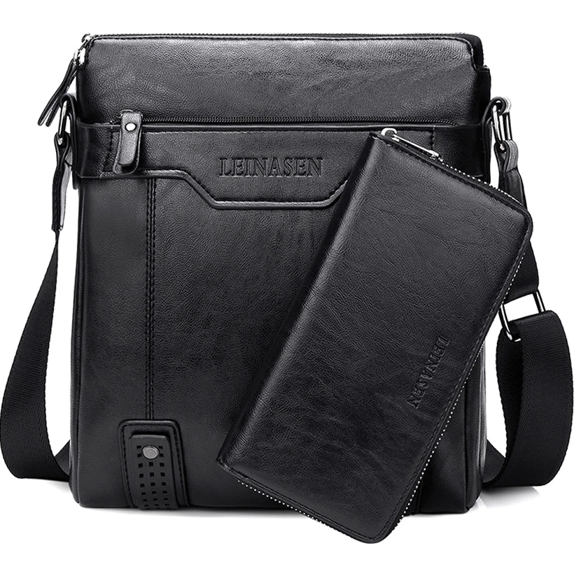 men shoulder bag  pu leather messenger bag man briefcase Antifreeze crossbody bags for male bussiness office bags