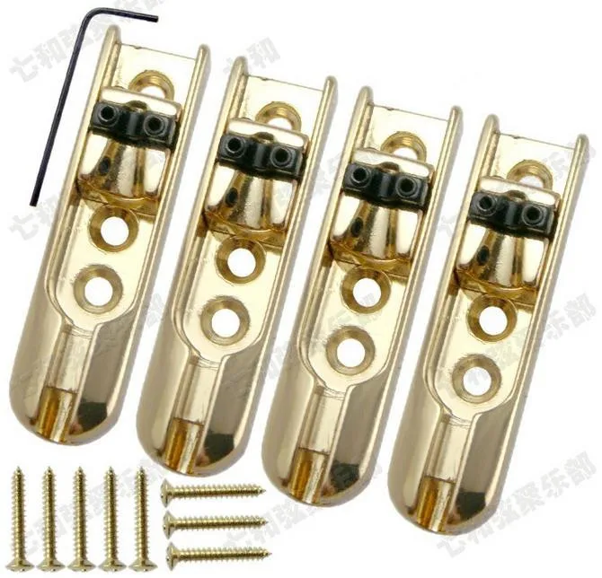 4 струны сплав цинка бас мост сплит для гитарных струн Золотой электрический