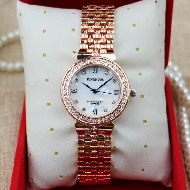 Роскошные Для женщин часовых брендов кристалл Щепка набрать моды Дизайн браслет