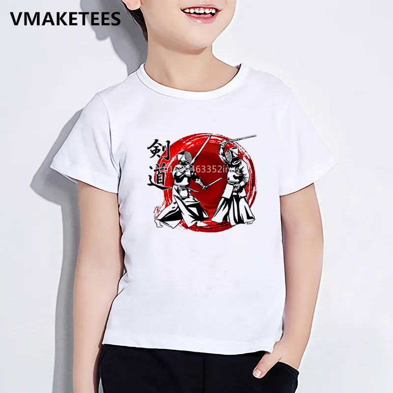 

Kids Summer Short Sleeve Girls & Boys T shirt Children MMA Art Kendo Print T-shirt Comfortable Casual Baby Clothes,ooo398