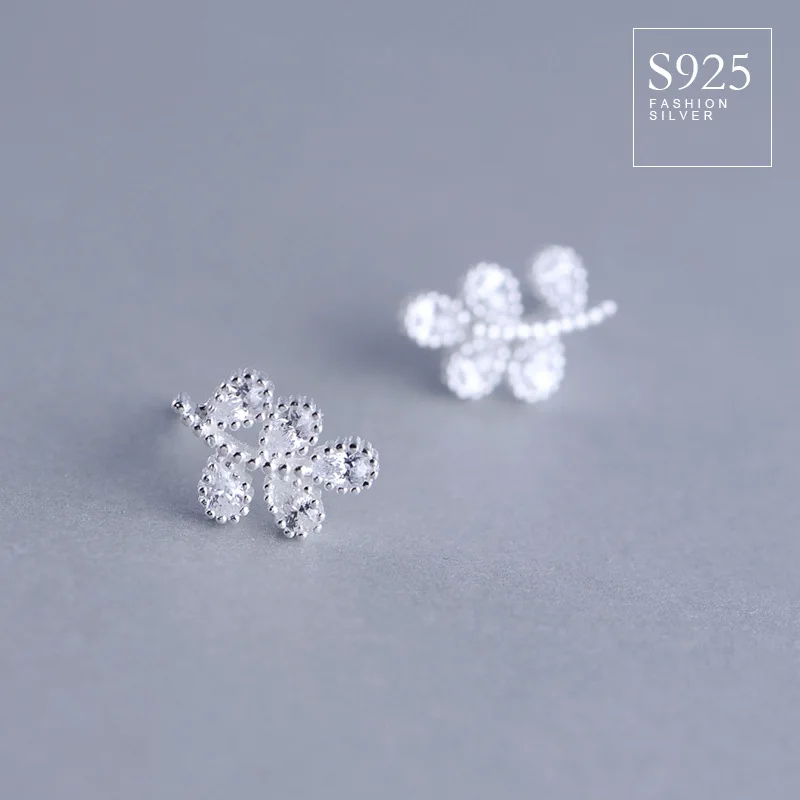 Серьги из стерлингового серебра 925 пробы корейские изысканные яркие маленькие