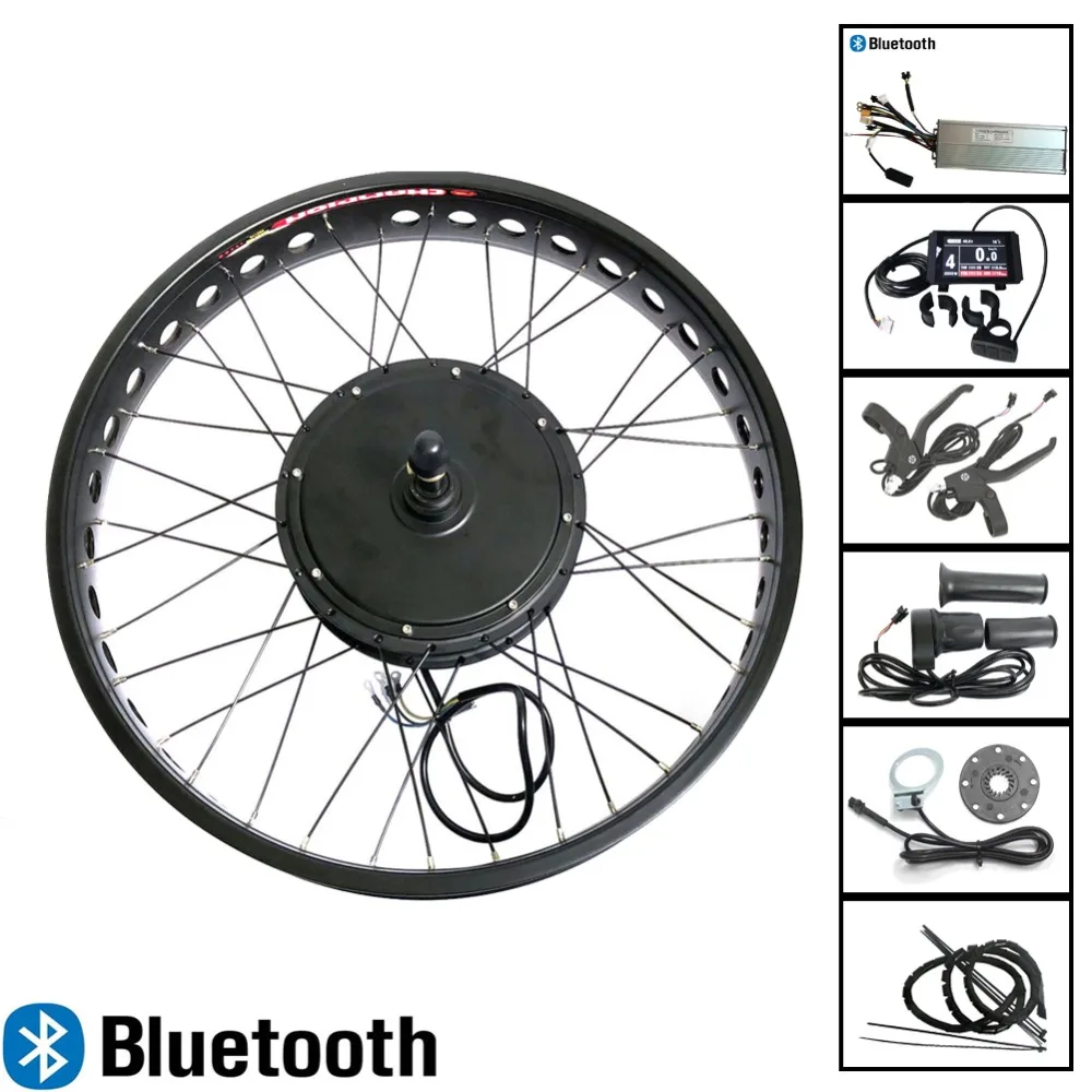 Снежное электрическое переднее заднее моторное колесо 4 цвета 48 в 750 Вт Bluetooth велосипедный комплект 20 24 26 Дюймов 4,0 шины для велосипеда