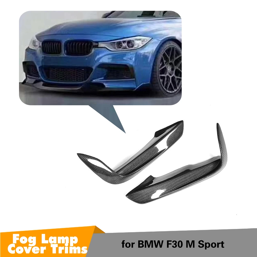 

Carbon Fiber Front Fog Lamp Fin Splitters Trim Canards for BMW F30 F35 M Sport 2012 - 2018