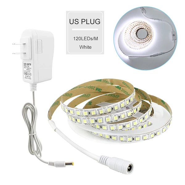 600LED White US С регулируемой яркостью Светодиодные ленты 12V 4040 SMD Светодиодные ленты e 300 светодиодный 600 светодиодный сенсорный диммер переключатель 110 V-220 V 2A Питание для внутреннего Кухня светильник - Испускаемый цвет: 600LED White US