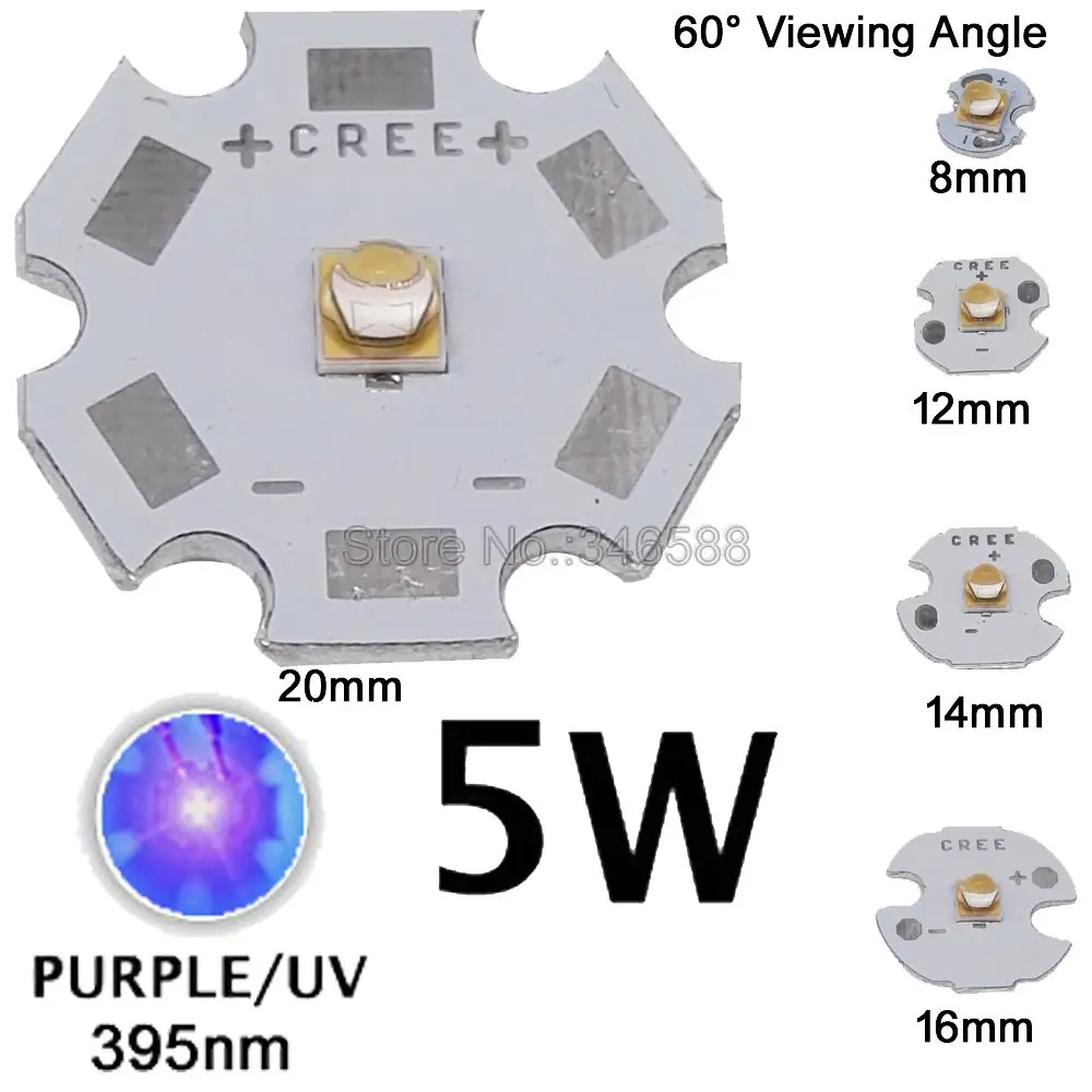 10pcs 3W 3535 Ultra Violet UV 395nm LG3535 High Power LED Emitter Diode 60 degree 8mm 10mm 12mm 14mm 16mm 20mm Aluminum PCB