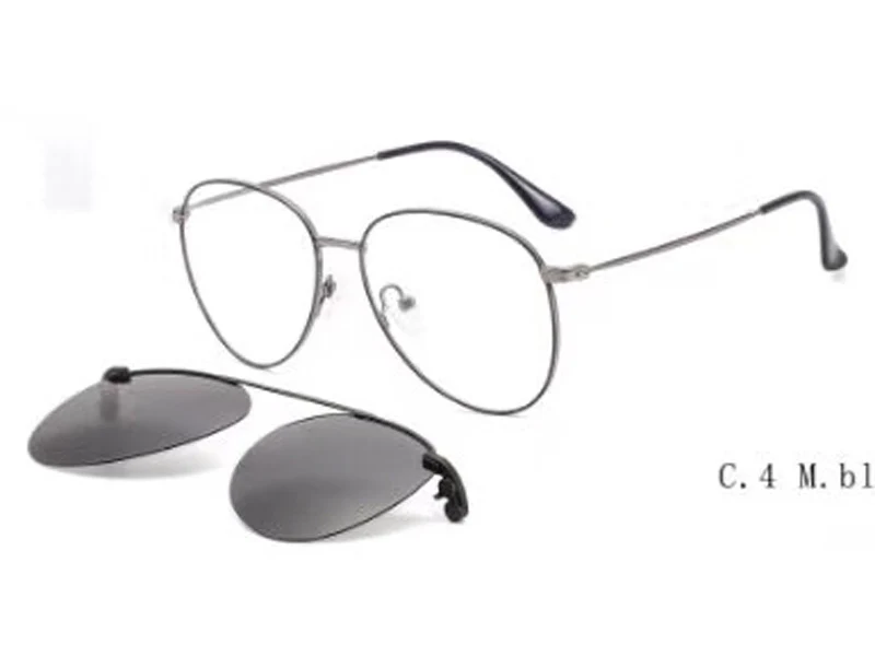 metal clip on aviation sunglasses small size optical glasses frame with megnatic removable polarized sun glasses lenses 33053