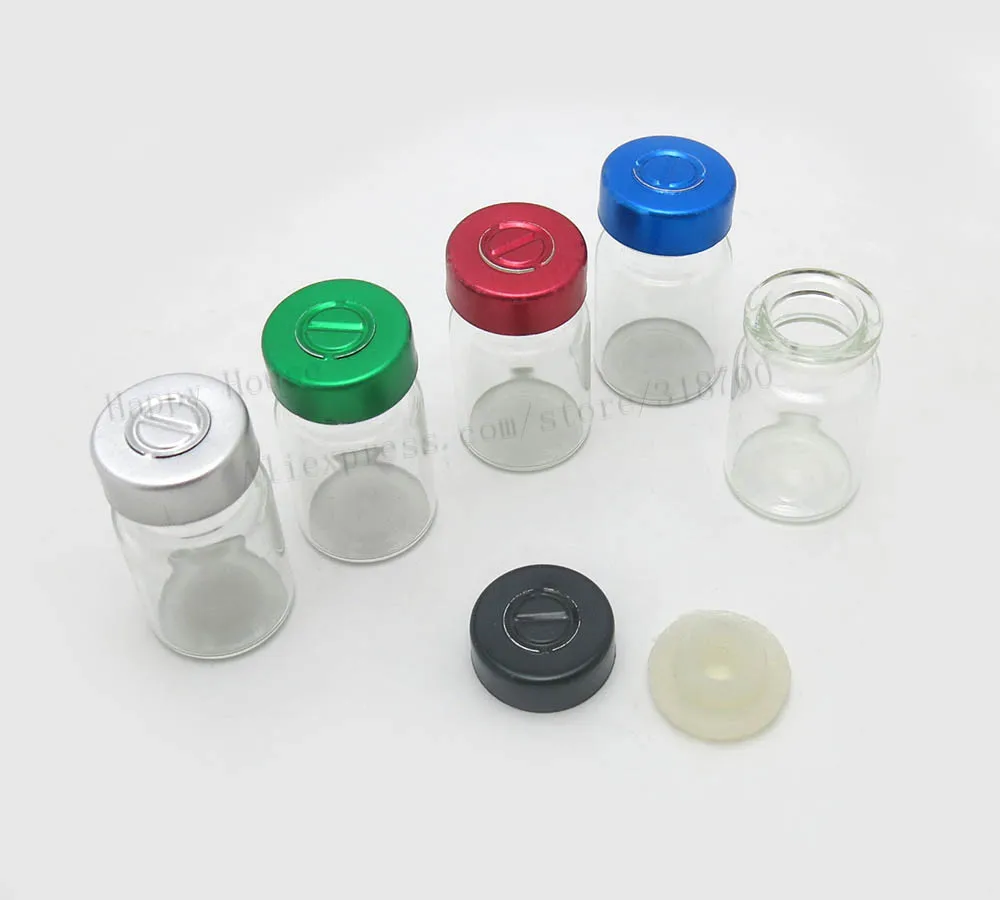 100 шт./лот 5 мл прозрачные пустые маленькие бутиловые силиконовые резиновые пробки стеклянные бутылки Флаконы банка