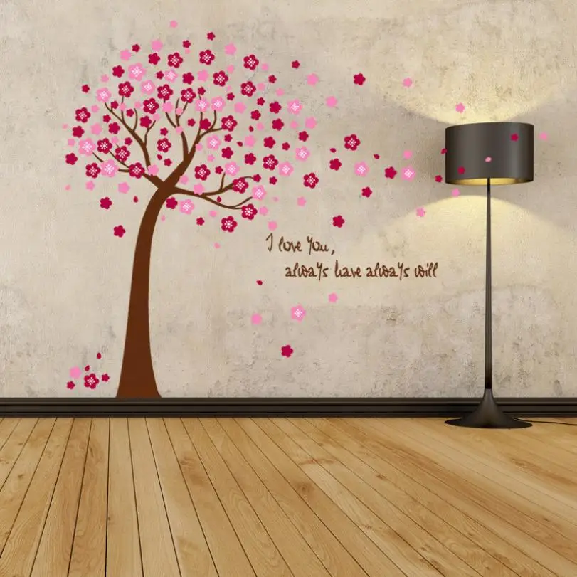 Наклейки на стену с изображением розового вишневого цветка дерева|wall sticker|tree wall