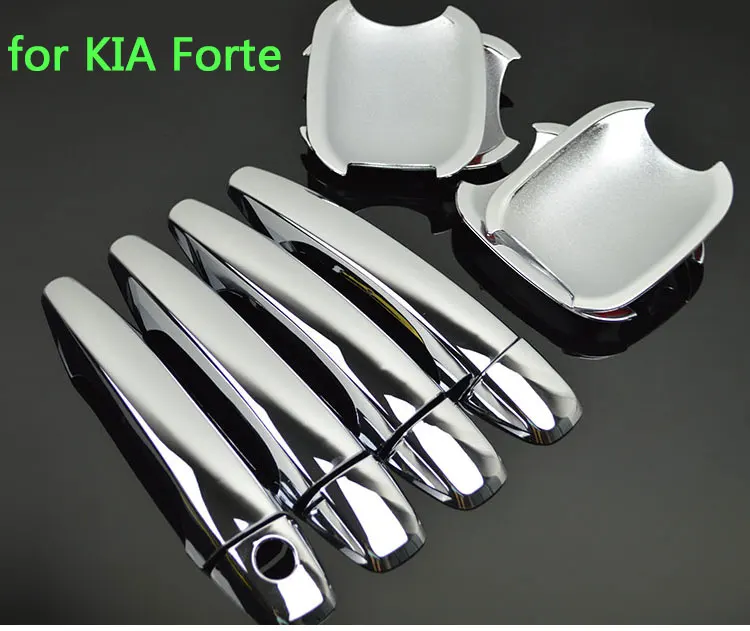 Для KIA Forte 2009-2013 хромированная отделка наружная дверная ручка крышки 2010 2011 2012 седан хэтчбек аксессуары наклейки для автомобиля Стайлинг
