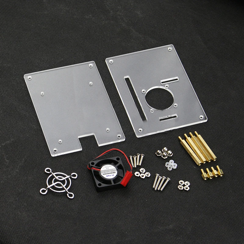 Raspberry Pi 4 акриловый чехол с охлаждающим вентилятором Прозрачный для pi Модель B