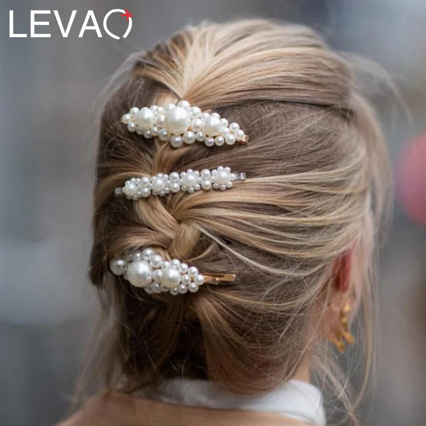 Levao 2020 новые женские аксессуары для волос жемчужные заколки металлические