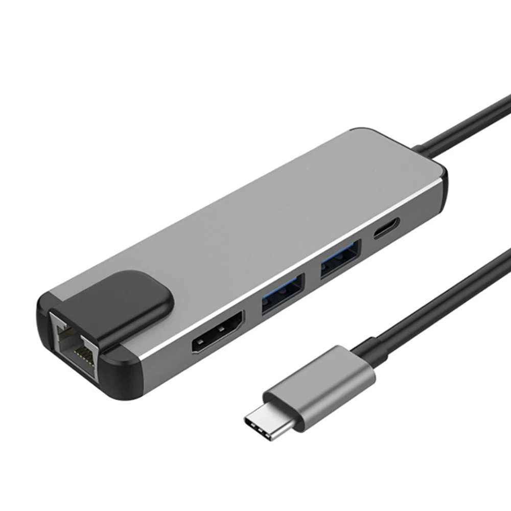 5 в 1 USB C концентратор многопортовый адаптер портов Тип к HDMI USB3.0 Gigabit Ethernet Rj45 Lan