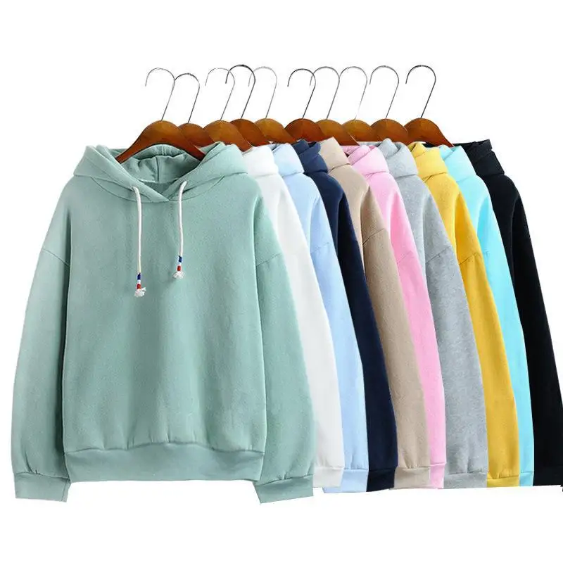 Fashion Stitching Korean Version Of Loose Casual Sweatshirt Women YANQINGHUAN 2018 Autumn And Winter Solid Color Girl Hoodie Top | Женская