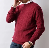 100%cashmere dark striped twisted knit men oneck solid h straight pullover sweater 6color s 2xl retail wholesale