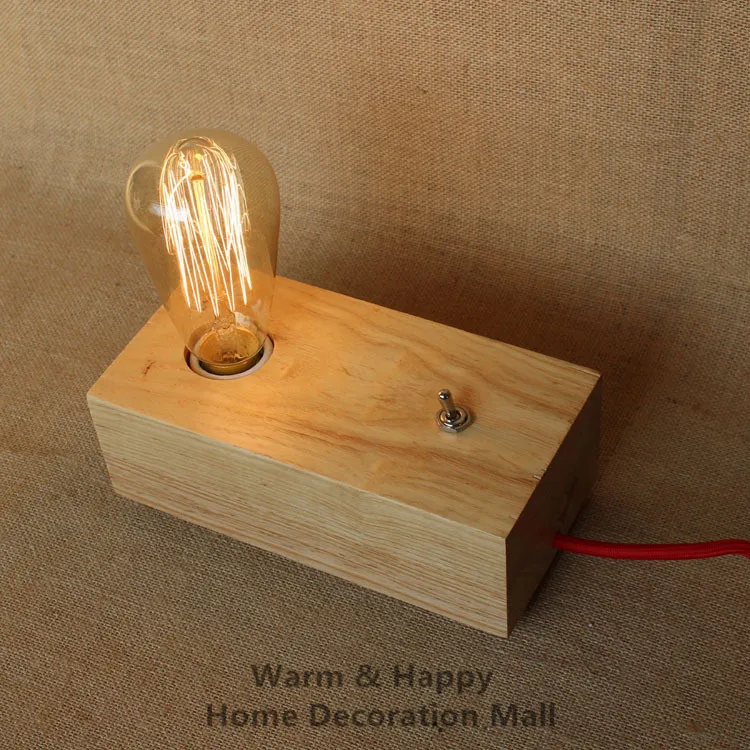 Винтажные настольные лампы Эдисона персонализированная деревянная настольная
