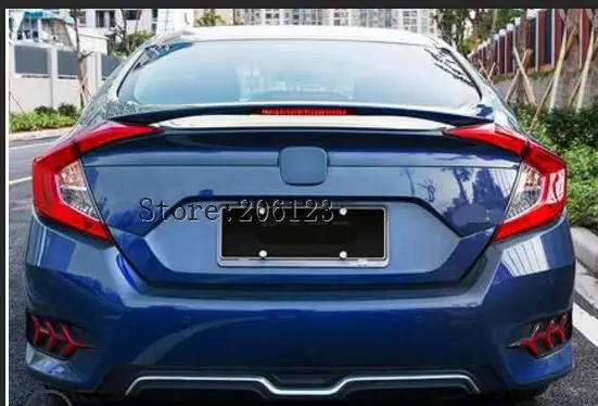 ABS заднего крыла багажник спойлер для Honda Civic с светодиодный - Название цвета: h