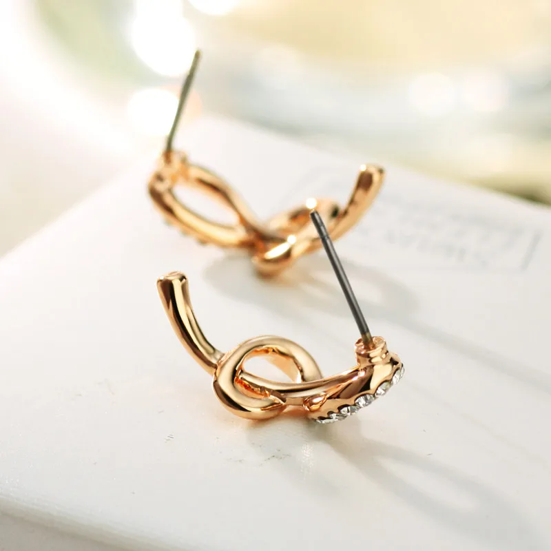 Neoglory австрийские стразы серьги гвоздики элегантный дизайн розовое золото цвет