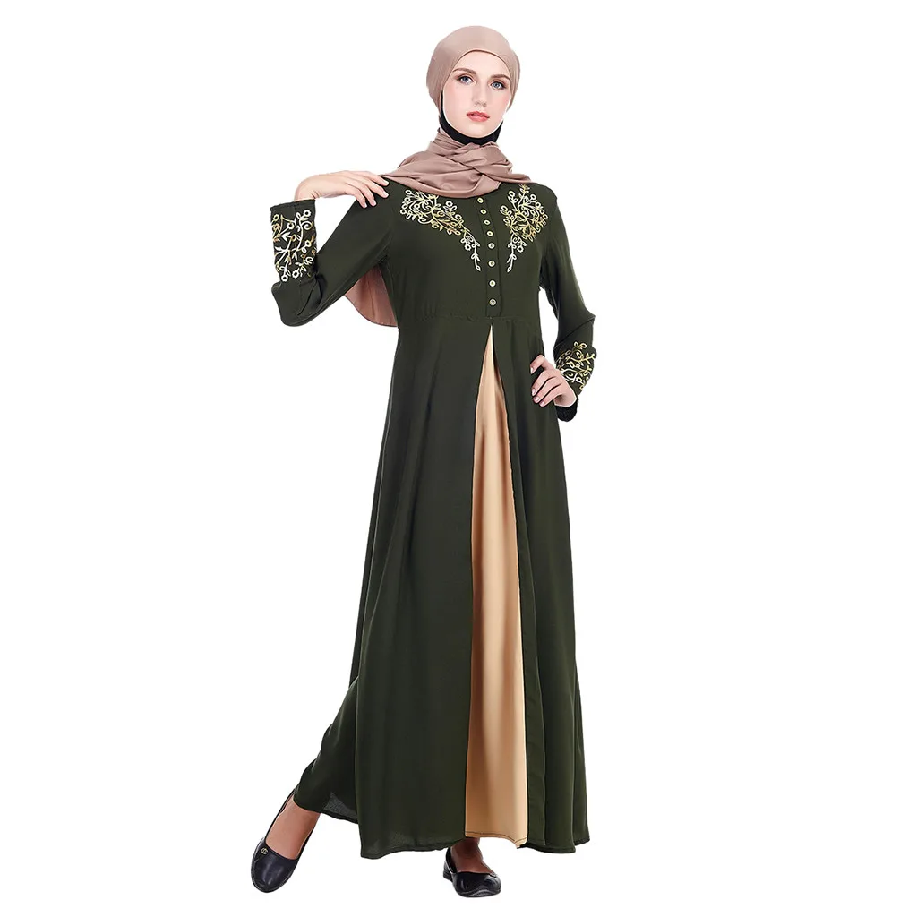 MyBatua Abaya с хиджабом Jilbab мусульманское платье макси женское из полиэстера простое
