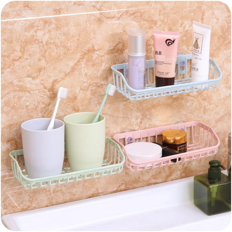 Multifunction Kitchen Bathroom Cosmetics Finishing Storage Shelves Hook Household Traceless Strong Sucker Racks Hanger | Дом и сад