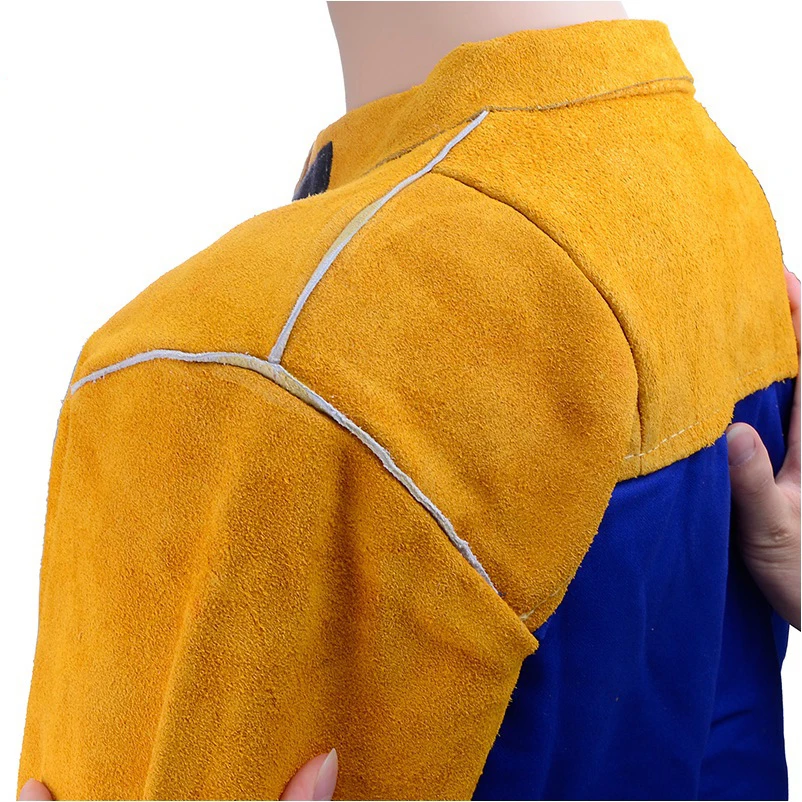 Кожаные сварочные фартуки Огнестойкие Куртки для одежды из коровьей спилковой