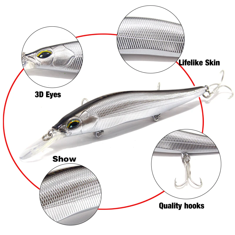 YTQHXY Minnow рыболовная Тонущая приманка с длинным отливом жесткая 13 см 14 г воблеры и