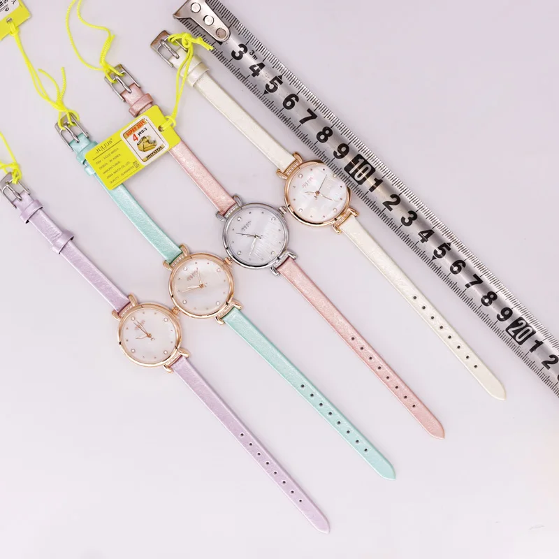 

Mother-of-pearl Lady Women's Watch Japan Mov't Cute Hours Fine Fashion Clock Leather Bracelet Girl's Birthday Gift Julius Box