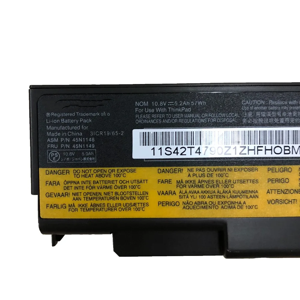 10 8 В 57wh 5200 мА/ч T440P Оригинальный Новый аккумулятор для ноутбука Lenovo ThinkPad T540P W540 45N1144