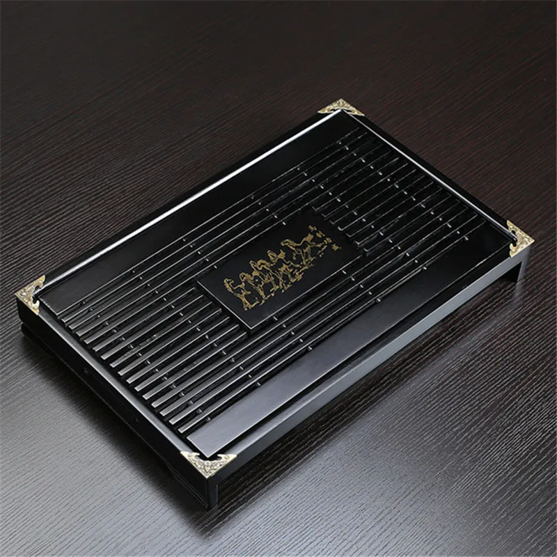 Поднос для чая из массива дерева поднос дренажа воды искусственный ящик чайного