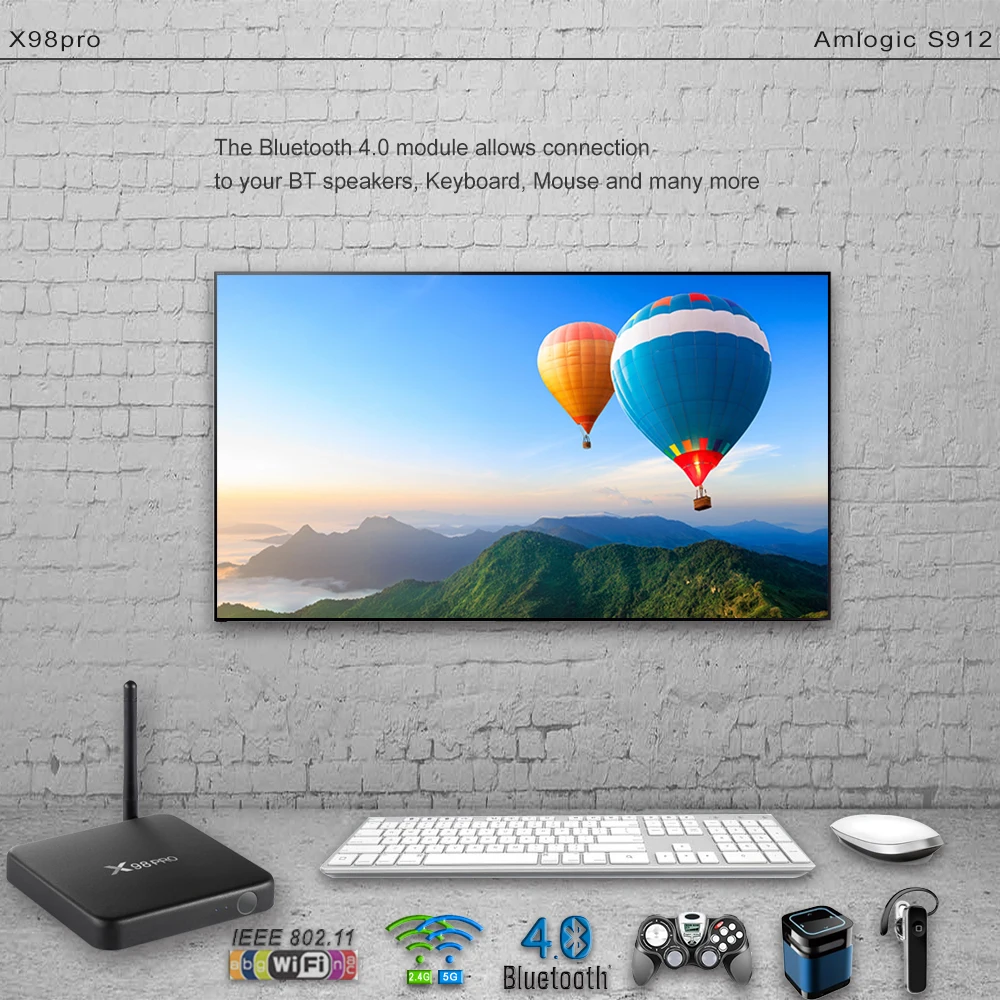 5 шт./лот 2 ГБ/3 ГБ 16 ГБ/32 X98 PRO металлическая коробка Amlogic S912 Android 6 0 ТВ Восьмиядерный