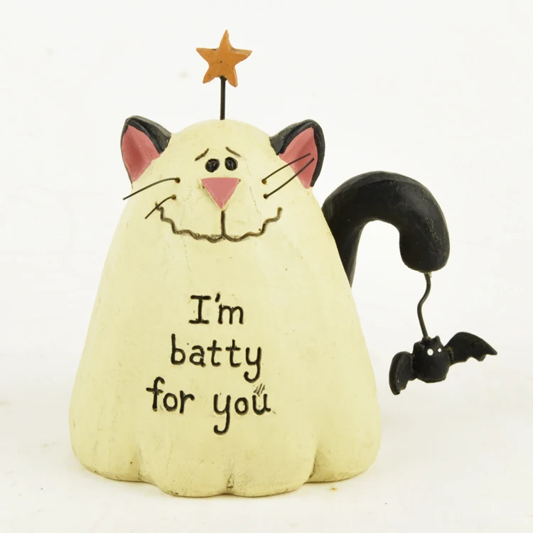 Набор из 2 фигурок Boo Batty and Kitty Cream Ghost Cats с черными злыми птицами сказочный сад