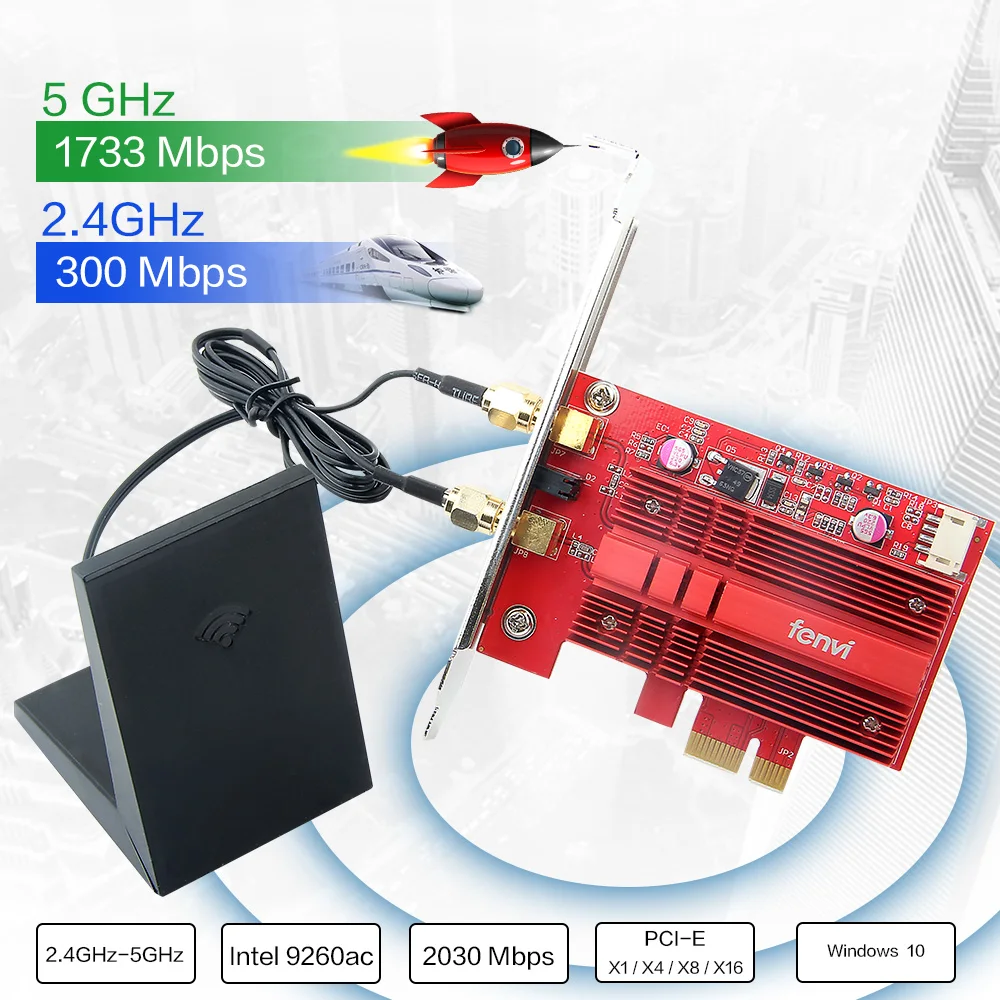 Двухдиапазонный беспроводной AC2030-ac 9260 PCIE WiFi BT 5,0 MU-MIMO 802.11ac 2,4G: 300 M/5 Ghz: 1730Mbp Настольный WiFi адаптер для Windows 10
