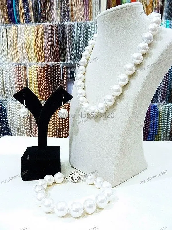 

Wholesale>>New Set Bridesmaid Bridal Wedding White Shell Pearl Necklace Earring Bracelet