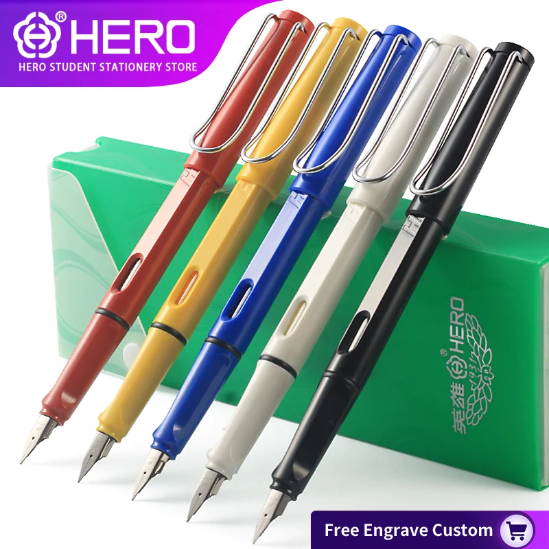 Hero Fountain Pens for school 359 original official authentic 11 color optional student office writing Free Engrave Custom | Канцтовары