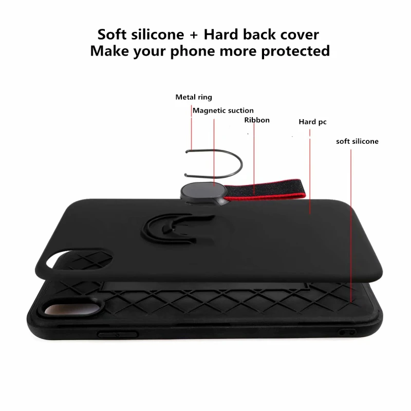 For Samsung Galaxy A50 A70 A40 A30 A10 Case Armor Shockproof Finger Loop Strap Back Cover M10 M20 M30 Hide Stand Holder |