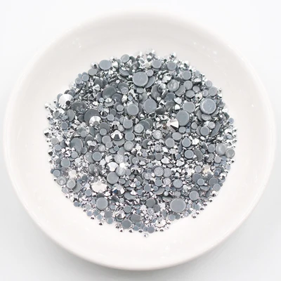 mine silver Новинка 1000 шт радужные Блестящие кристаллы стеклянные стразы с плоским основанием для украшения одежды высокого качества железные Стразы для рукоделия - Цвет: mine silver