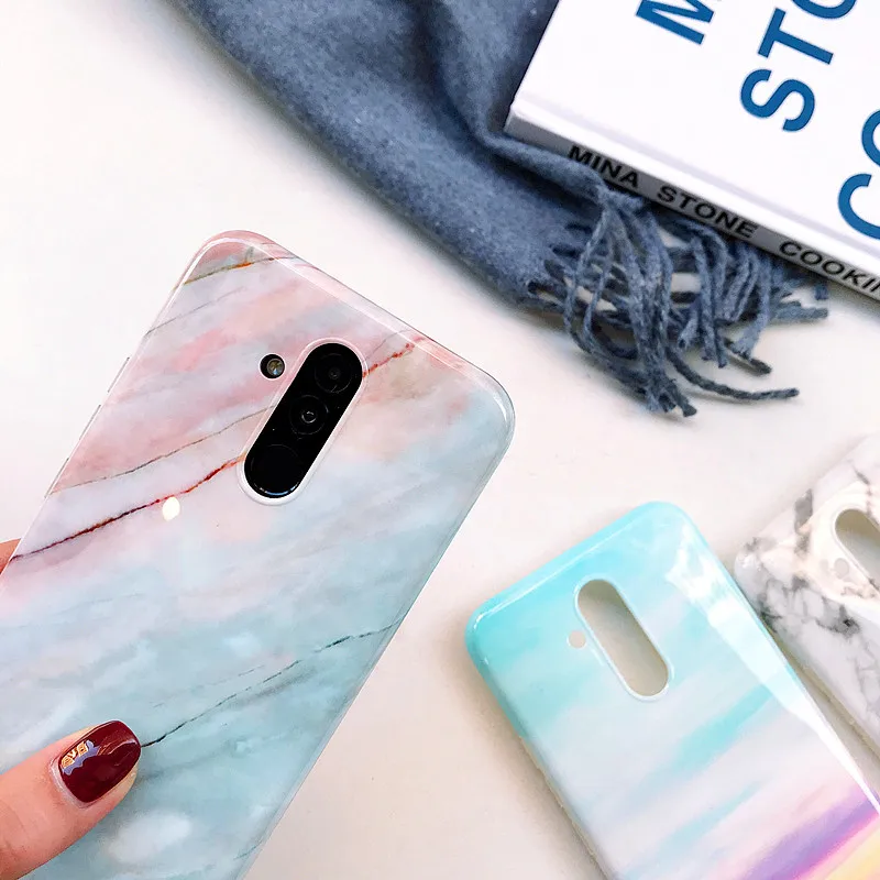 Модный силиконовый мраморный чехол для huawei mate 20 Pro Lite P20 P30 Coque Nova 3e 3i мягкий из ТПУ