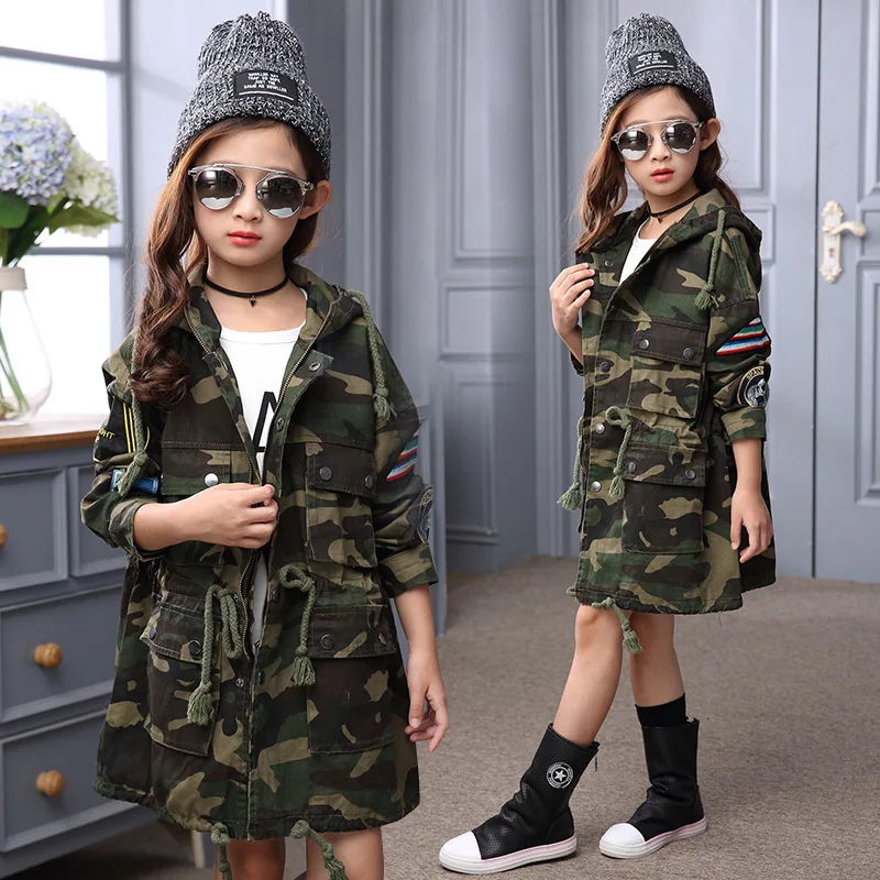 2020 Новое поступление весна/осень верхняя одежда для девочек детские камуфляжные