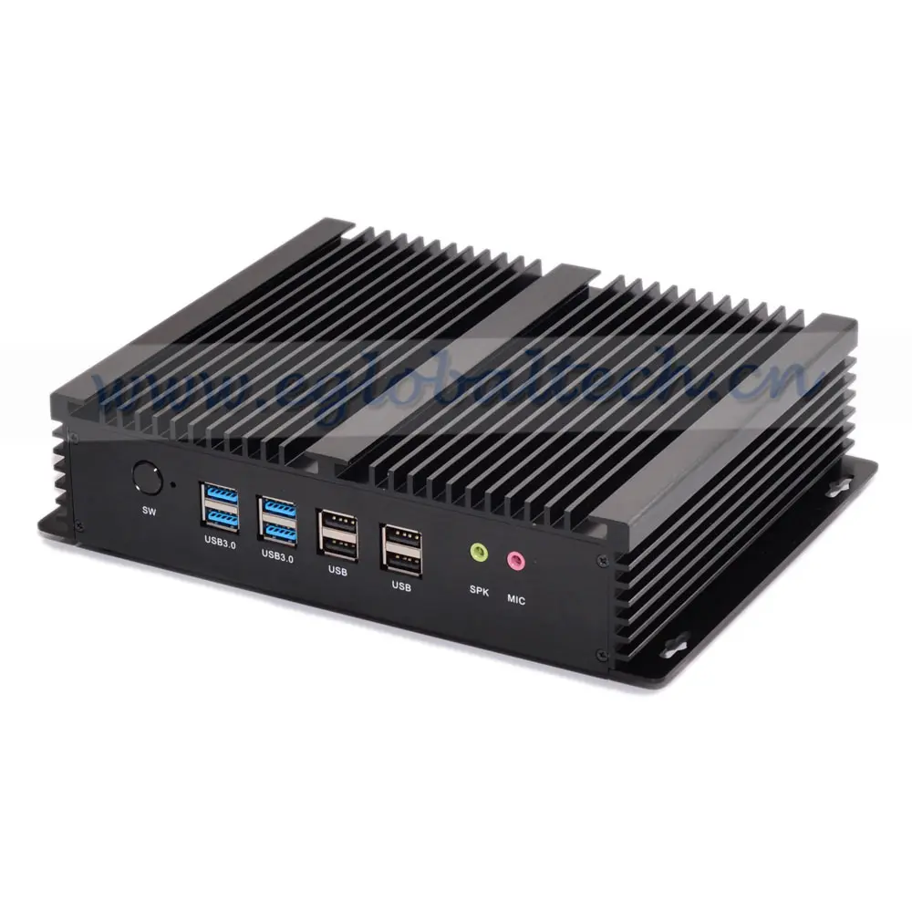 Eglobal 2 Intel 82583V Nics 6 COM SIM промышленный безвентиляторный мини ПК Barebone компьютерный