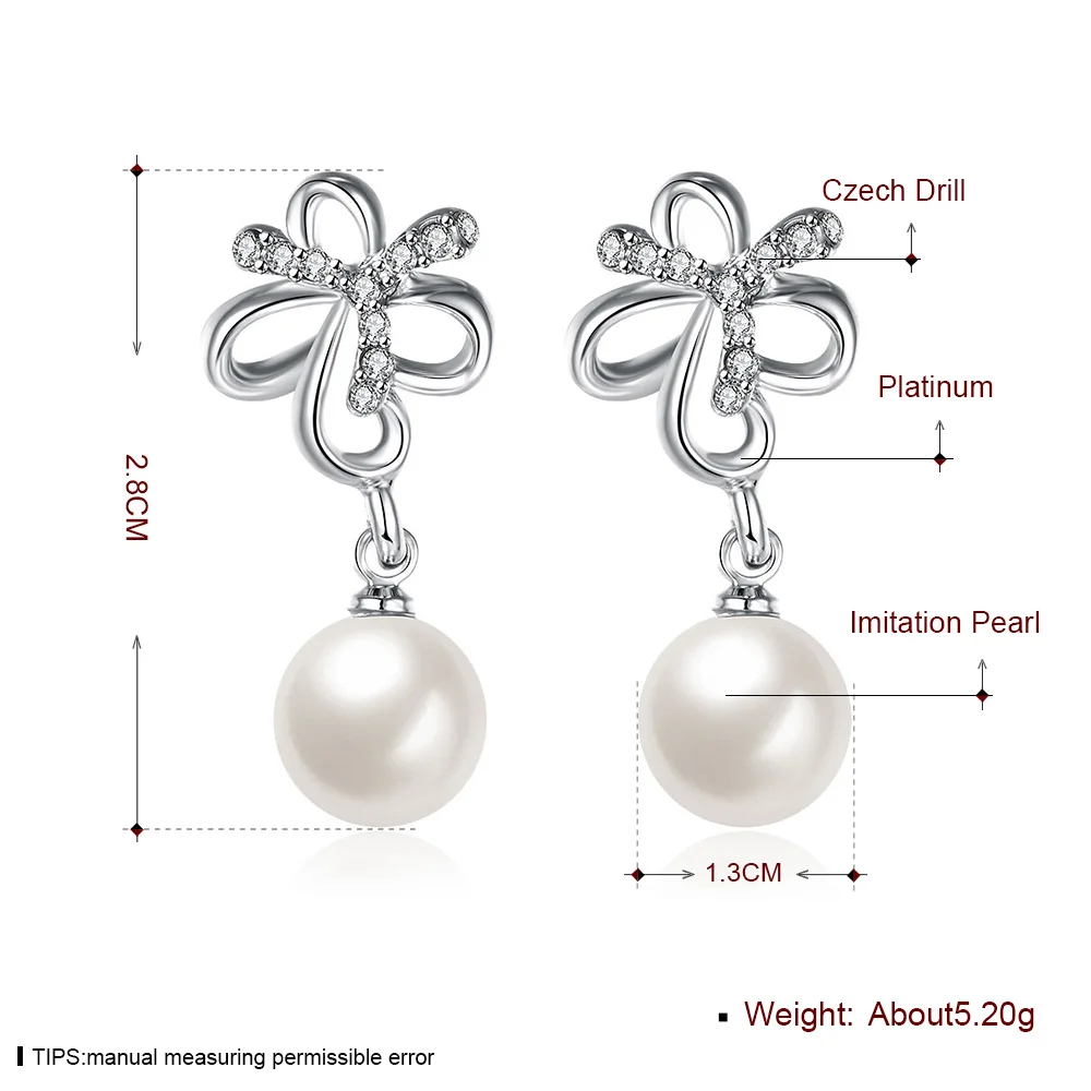 Female Fashion Jewelry Sets Pearl AAA Cubic Zircon Statement Necklace &amp Earrings Silver Color Wedding for Women Gift | Украшения и