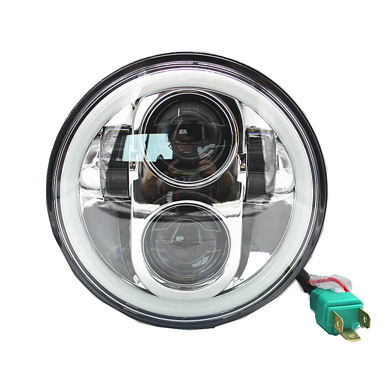 5 75 &quotмотоцикл H4 Hi Lo Beam 3/4&quot светодиодный фонарь с ангельскими глазками Halo Кольцо