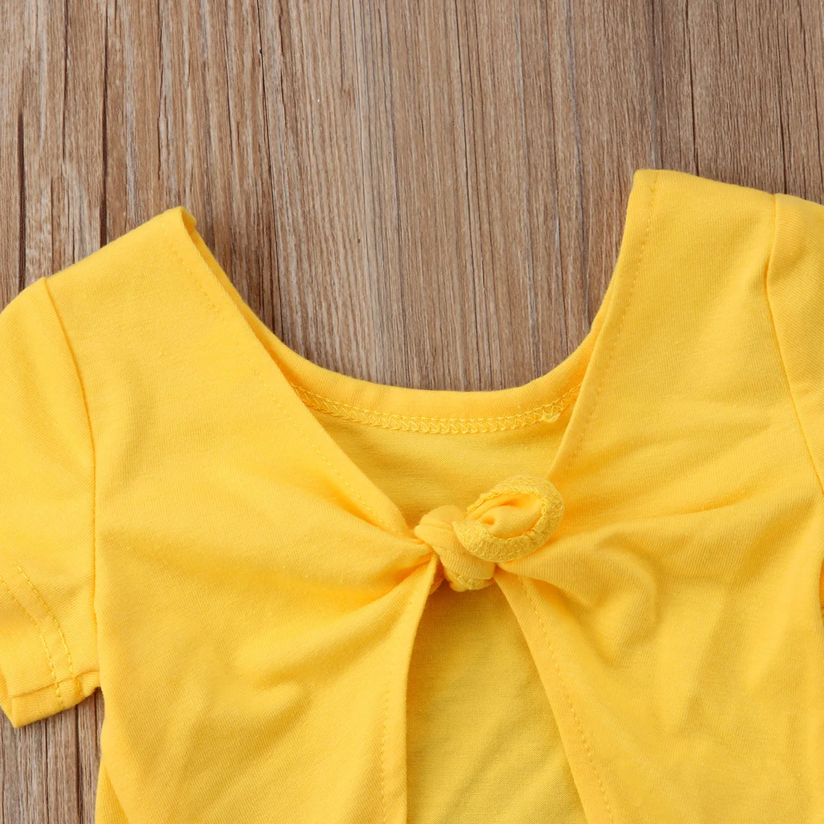 Комплект одежды из 2 предметов для маленьких девочек летние однотонные топы с