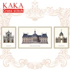 Наборы для вышивки крестом KAKA с печатным рисунком, холст 11CT, домашний декор для садового дома, архитектура 5D