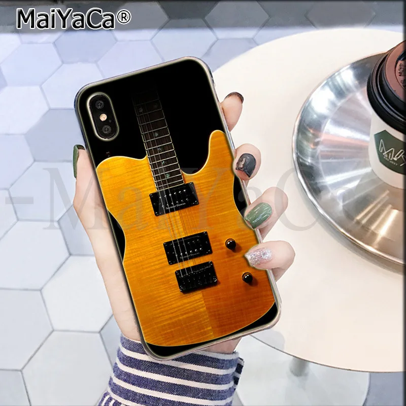 MaiYaCa любовь гитара gibson музыка DIY Окрашенные красивые аксессуары для телефонов Чехол для iPhone 8 7 6 6S Plus X XS max 10 5 5S SE XR