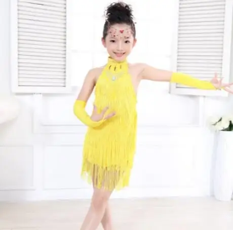 Fringe Latin Dance Dress For Girls Samba Ballroom Kids Dancing Girl Dancewear Ballet Vestido Baile Latino | Тематическая одежда и
