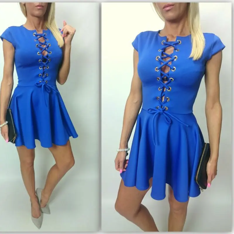 Женская Сексуальная Летнее Платье 2016 Выдалбливают Bodycon Платья Повязки Тонкий