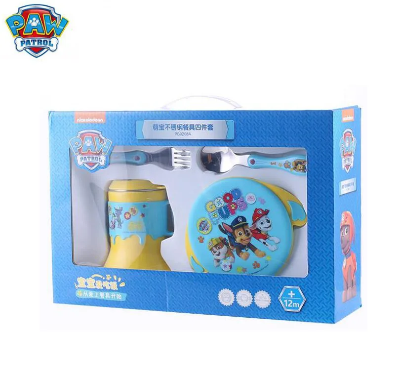 Подлинные чаши Paw patrol 350 мл + 15 см фолк ложка 320 чашка с рожком для детей подарок
