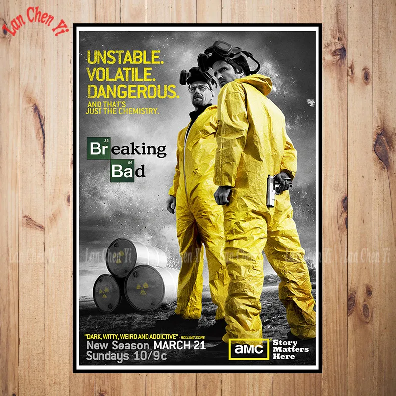 Светло-серый Breaking Bad бумага с покрытием Плакат Бар Кафе Винтаж Высокое качество печати рисунок ядро декоративная живопись - Цвет: Светло-серый