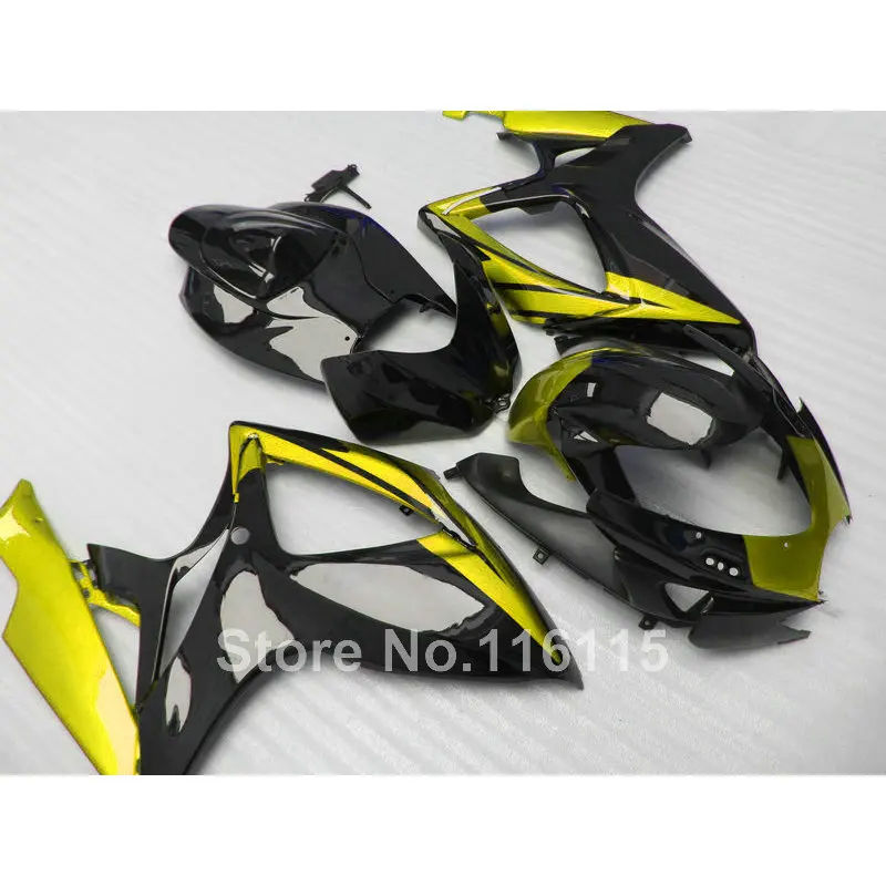 100% подходит для SUZUKI K6 K7 2006 Φ зеленый черный 06 07 GSXR 2007 600 комплект обтекателей NG98|k7|set