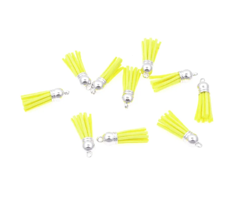 Yellow 20 шт. 3,8 см кисточкой Винтаж кожа кисточки для Purl макраме DIY ювелирных изделий брелок для ключей телефона декоративные бретели нижнего белья кулон - Цвет: Yellow