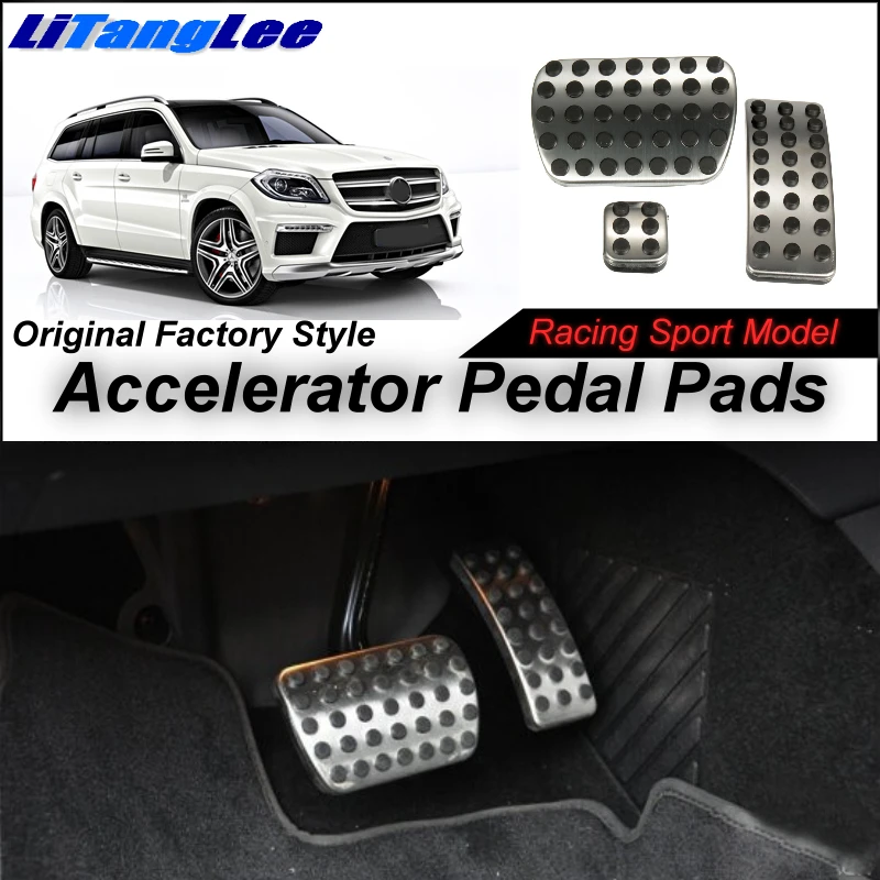 LitangLee Car Accelerator Pedal Pad Cover Sport Racing Design For Mercedes Benz GL GLS MB X166 2013~2018 AT Foot | Автомобили и